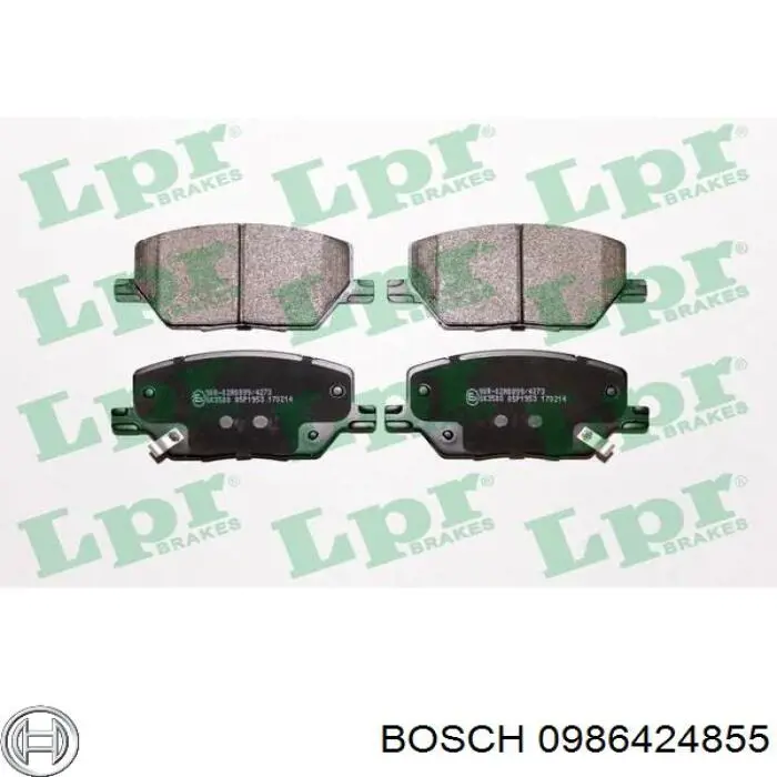 Колодки гальмівні передні, дискові 0986424855 Bosch