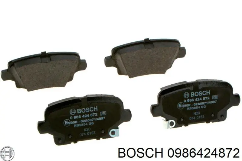 0986424872 Bosch sapatas do freio traseiras de disco