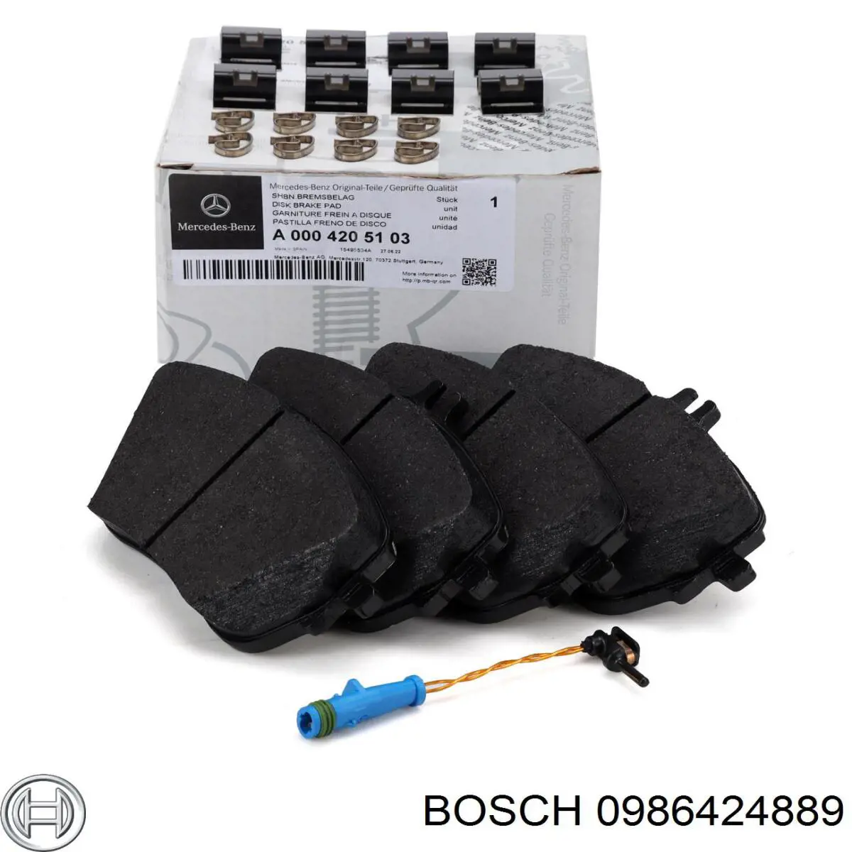 0 986 424 889 Bosch колодки тормозные задние дисковые