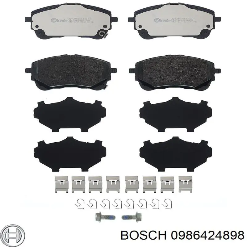 Колодки гальмівні передні, дискові 0986424898 Bosch