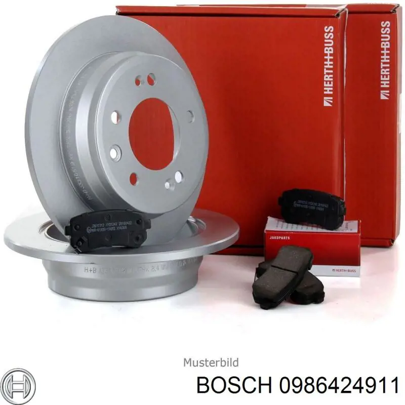 0986424911 Bosch sapatas do freio traseiras de disco