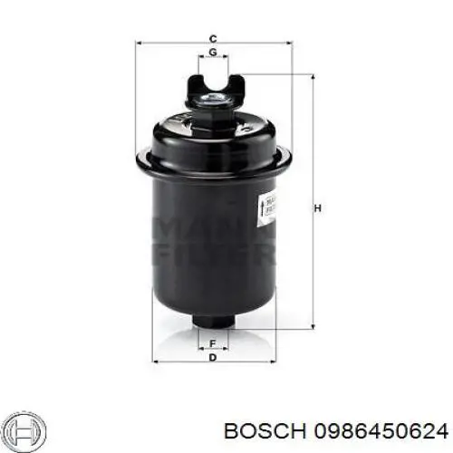 Купить 0986450624 Bosch Фильтр-отстойник топлива грубой очистки