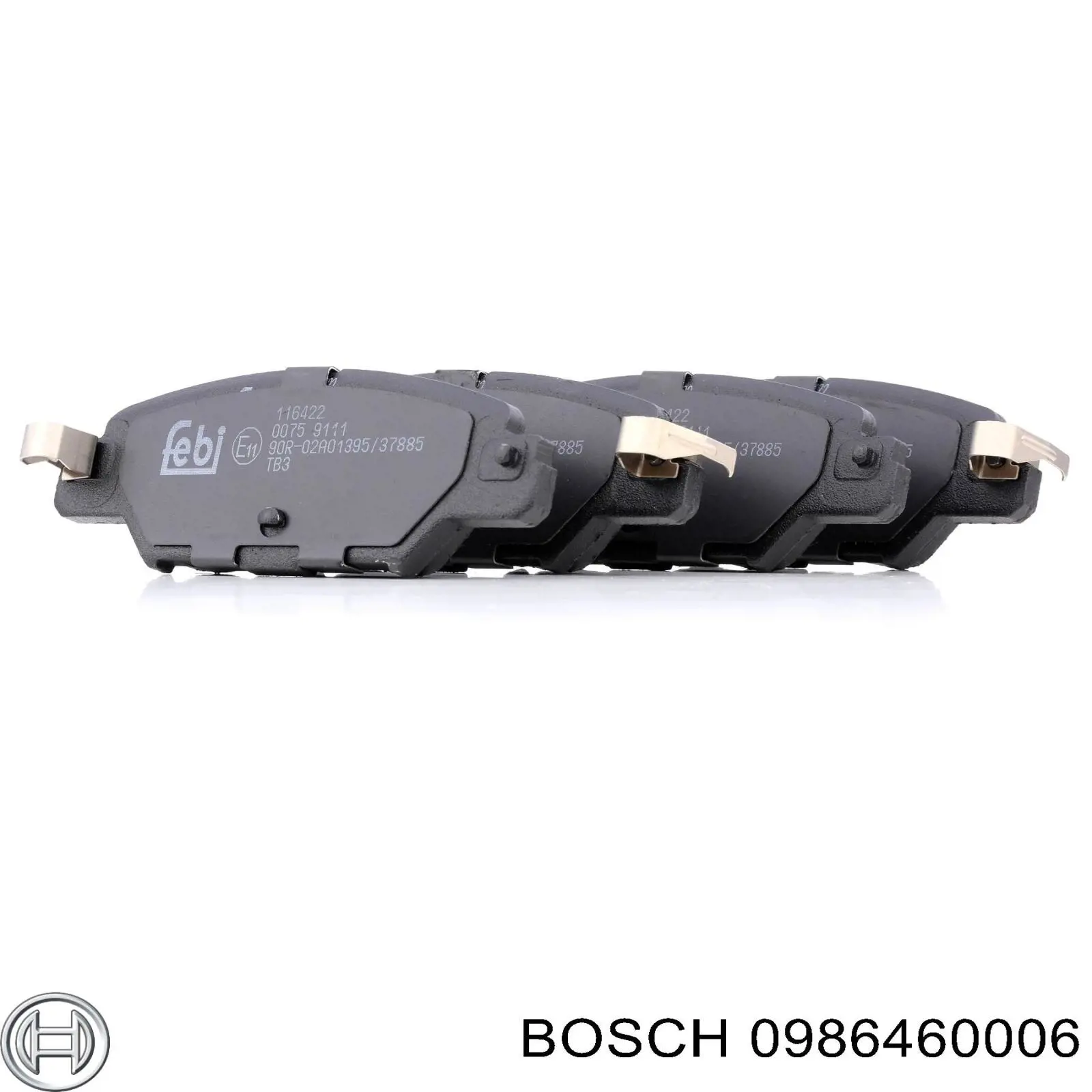 0986460006 Bosch sapatas do freio traseiras de disco