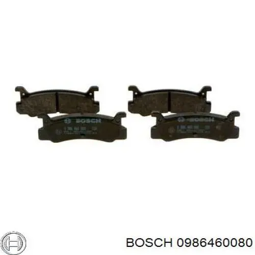 0986460080 Bosch колодки тормозные задние дисковые