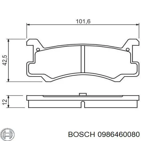 Pastillas de freno traseras 0986460080 Bosch