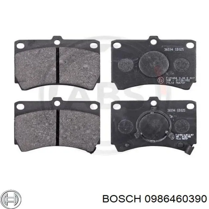 0986460390 Bosch колодки тормозные передние дисковые