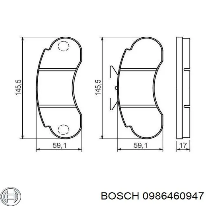 0 986 460 947 Bosch колодки тормозные передние дисковые