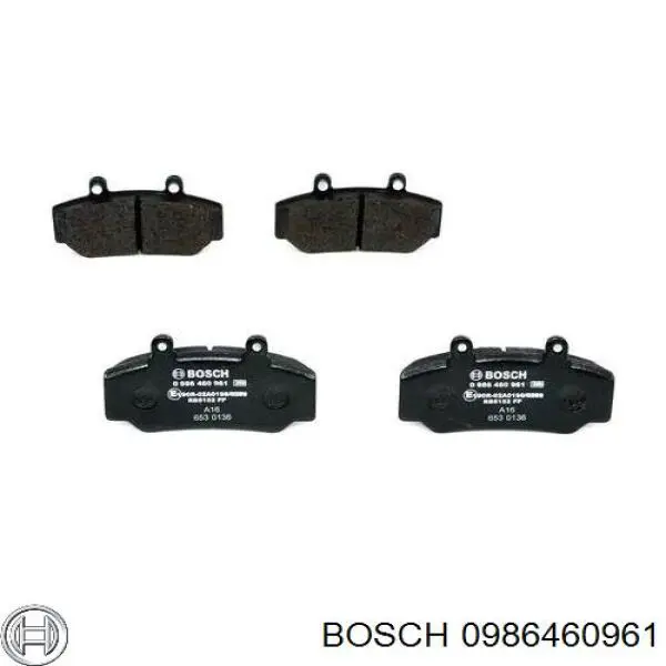 0986460961 Bosch колодки тормозные передние дисковые