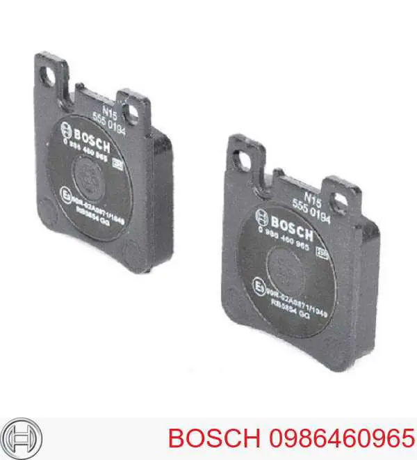 0986460965 Bosch колодки тормозные задние дисковые