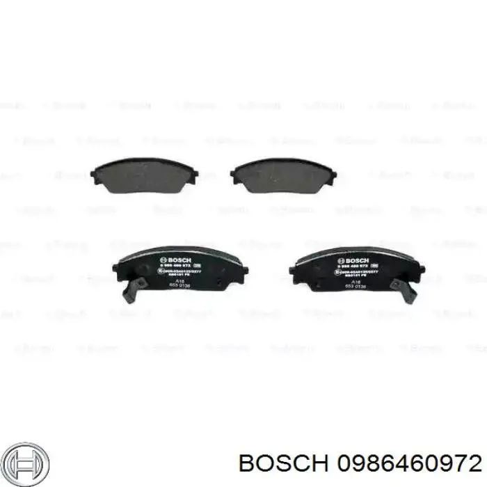 Передние тормозные колодки 0986460972 Bosch