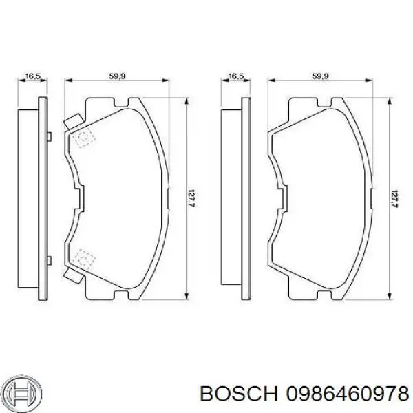 Pastillas de freno delanteras 0986460978 Bosch