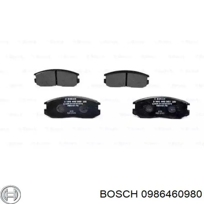 0986460980 Bosch колодки тормозные передние дисковые
