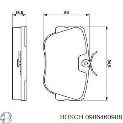 Передние тормозные колодки 0986460988 Bosch