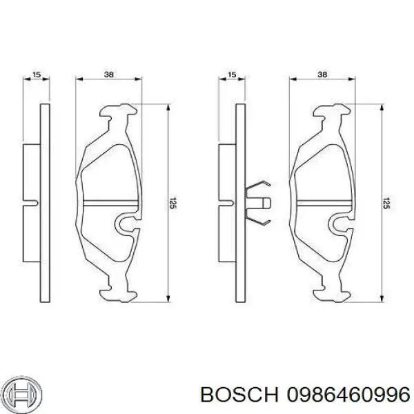 0 986 460 996 Bosch колодки тормозные задние дисковые