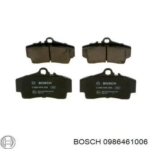 Задние дисковые колодки Bosch 0986461006