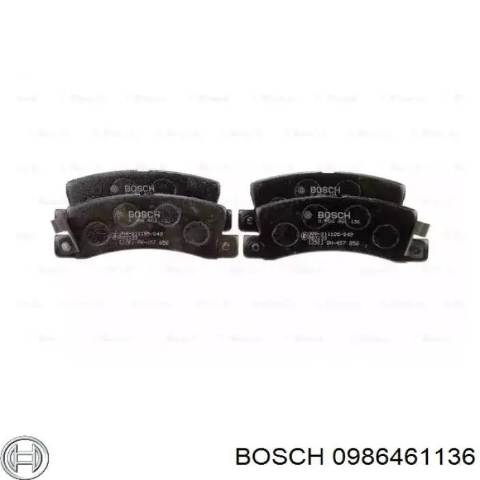 0 986 461 136 Bosch колодки тормозные задние дисковые