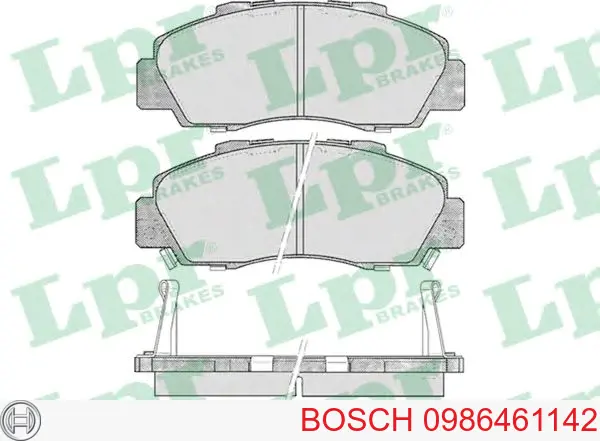 0986461142 Bosch колодки тормозные передние дисковые