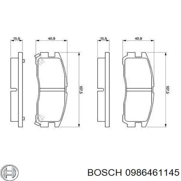 0986461145 Bosch колодки тормозные задние дисковые