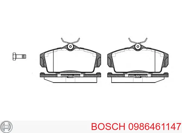 Передние тормозные колодки 0986461147 Bosch