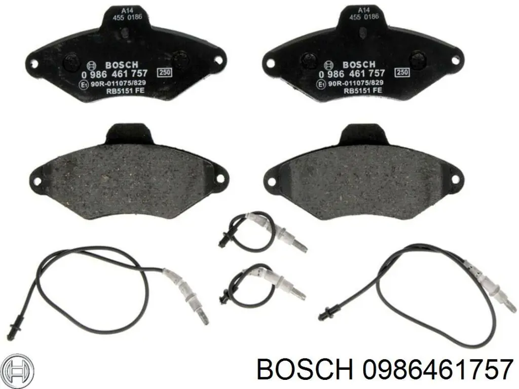 Передние тормозные колодки 0986461757 Bosch