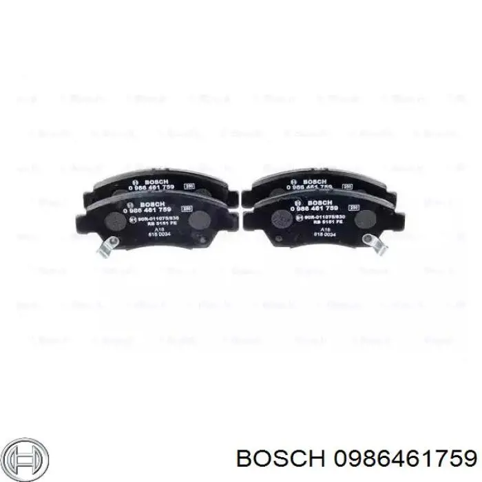 0986461759 Bosch колодки тормозные передние дисковые