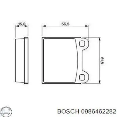 0 986 462 282 Bosch колодки тормозные передние дисковые