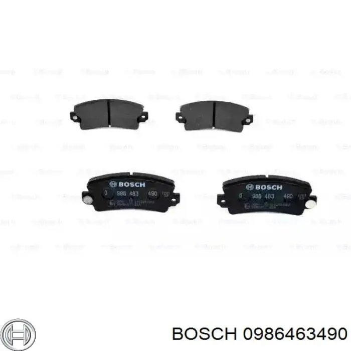0986463490 Bosch колодки тормозные задние дисковые