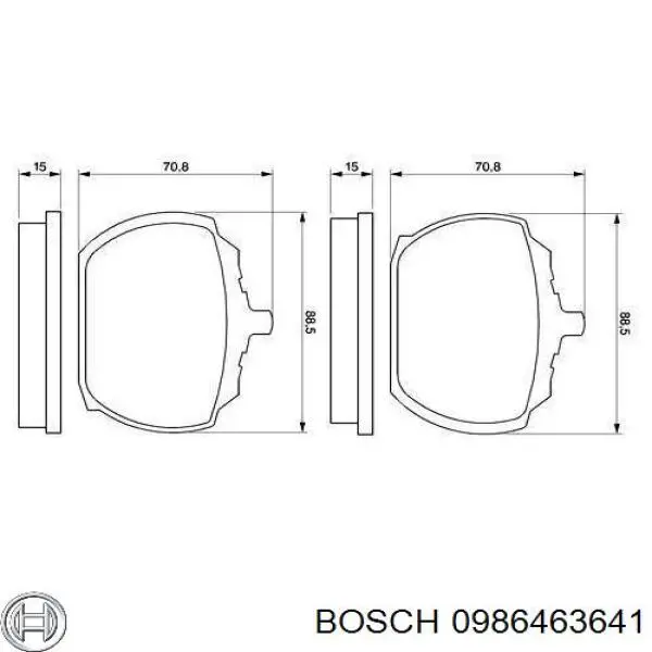 Передние тормозные колодки 0986463641 Bosch