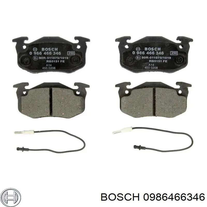 0986466346 Bosch колодки тормозные передние дисковые