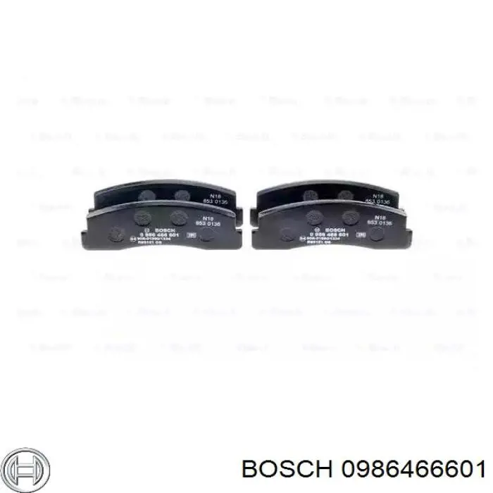 0 986 466 601 Bosch колодки тормозные передние дисковые