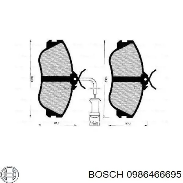 0986466695 Bosch передние тормозные колодки