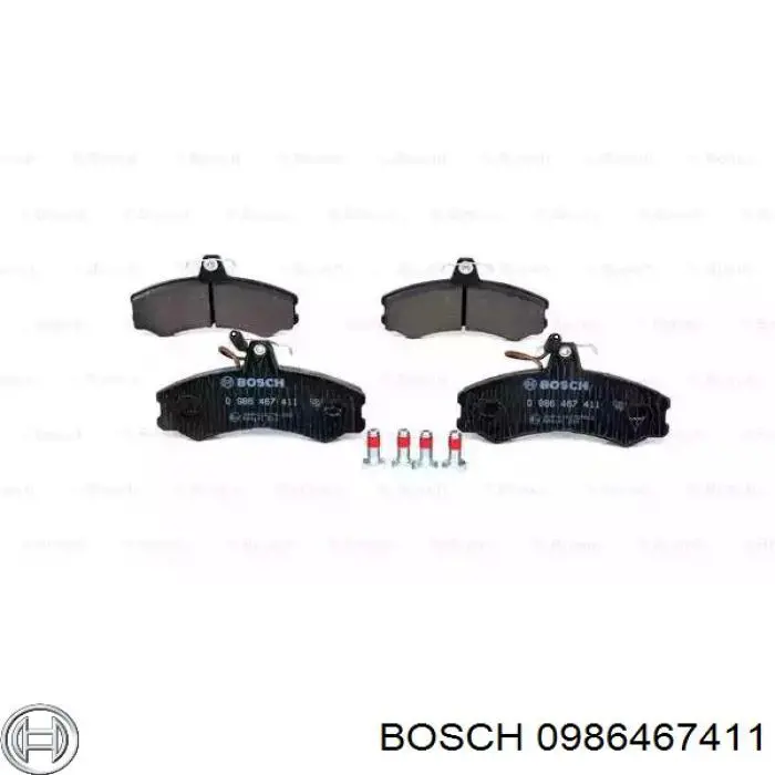 0 986 467 411 Bosch колодки тормозные передние дисковые