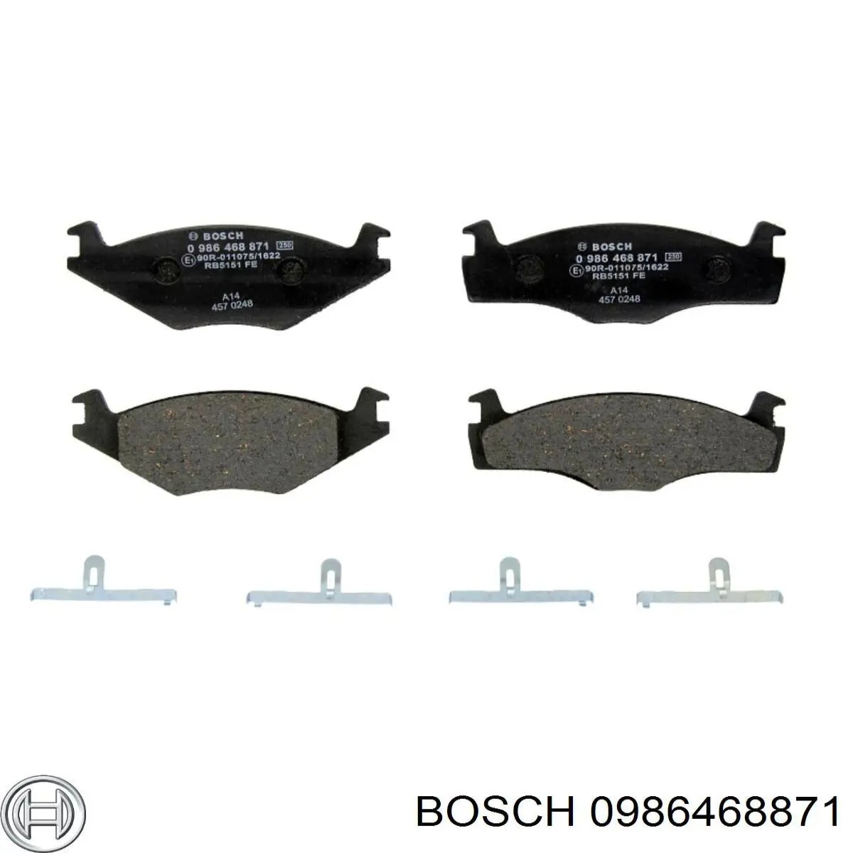 Колодки гальмівні передні, дискові 0986468871 Bosch