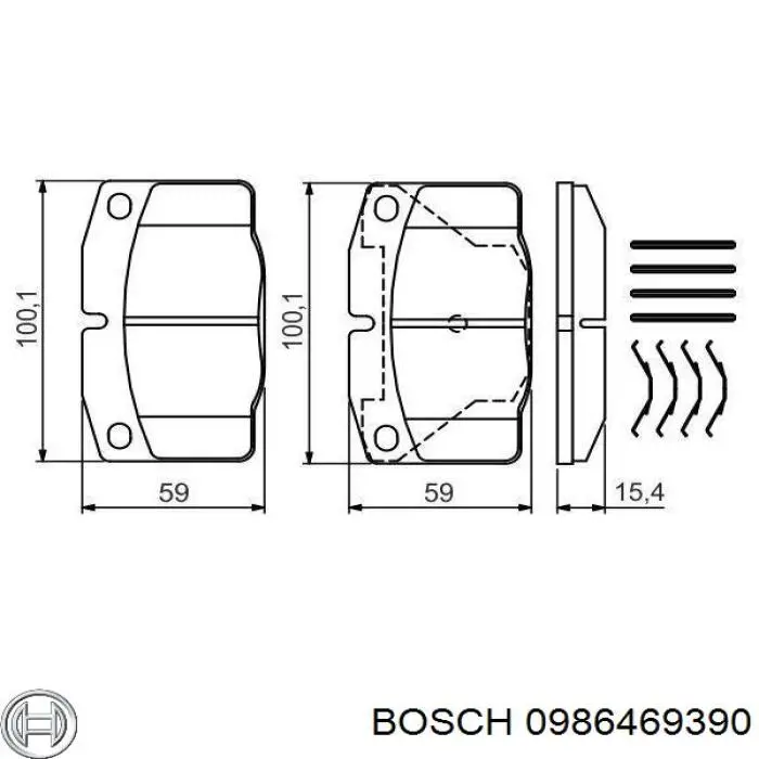 0986469390 Bosch колодки тормозные передние дисковые