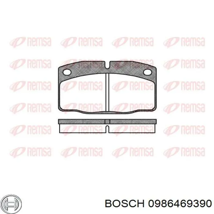Колодки гальмівні передні, дискові 0986469390 Bosch