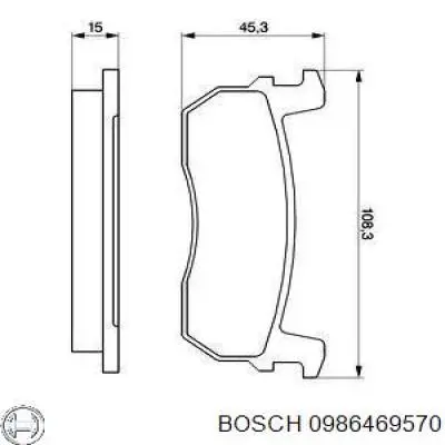 Передние тормозные колодки 0986469570 Bosch