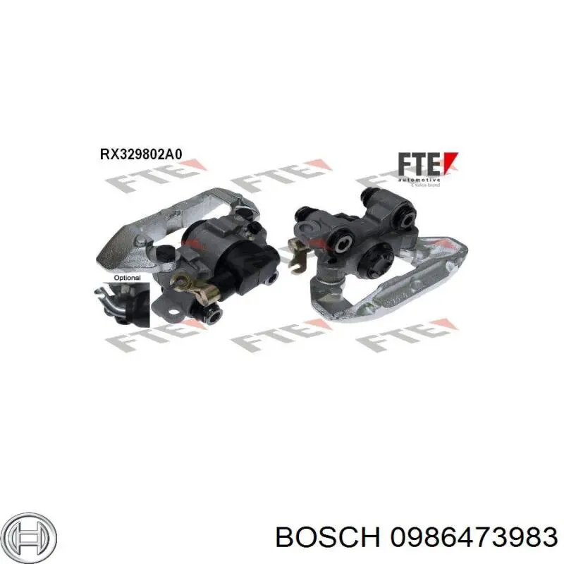 0986473983 Bosch Тормозной суппорт задний левый