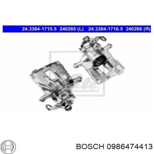 Тормозной суппорт правый задний Bosch 0986474413 цена, от 49.23 USD