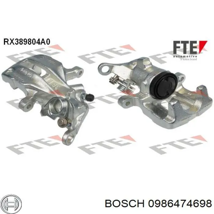0986474698 Bosch суппорт тормозной задний левый
