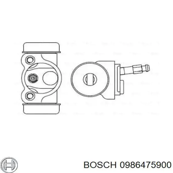 Cilindro de freno de rueda trasero 0986475900 Bosch