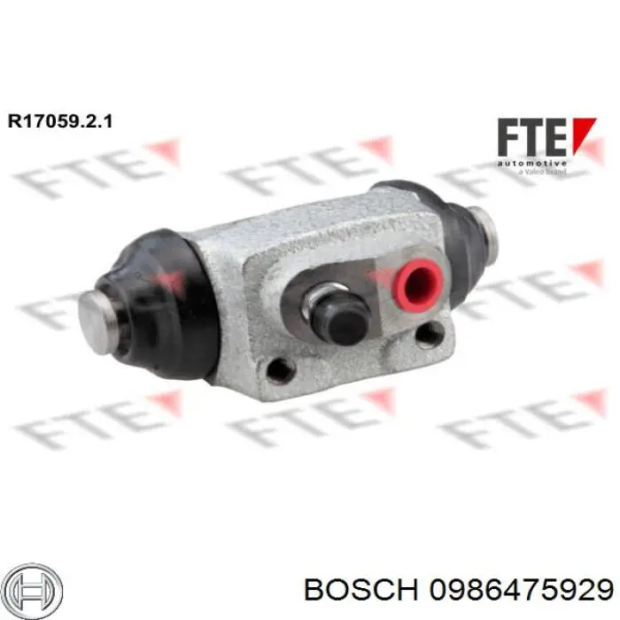 Cilindro de freno de rueda trasero 0986475929 Bosch