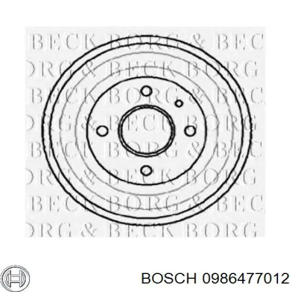 Тормозной барабан 0986477012 Bosch