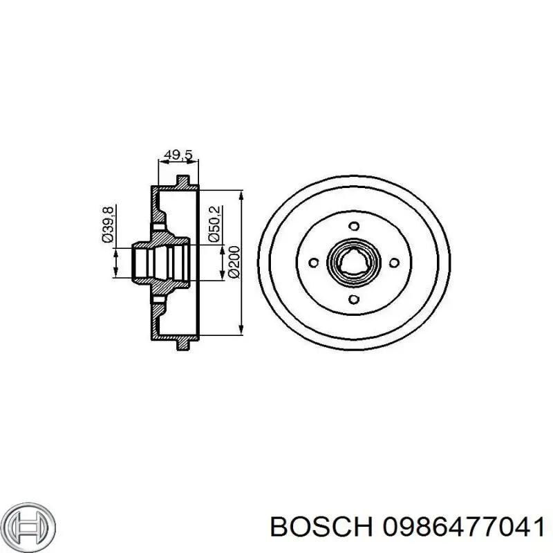 Барабан тормозной задний Bosch 0986477041 цена, от 35.68 USD