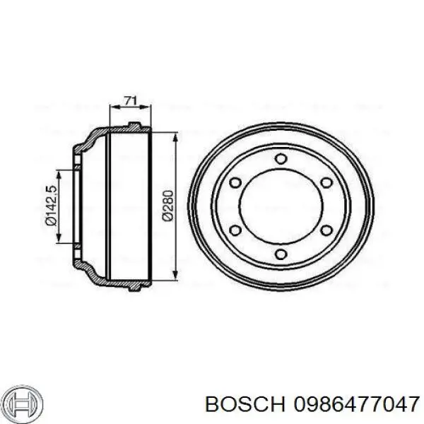 0986477047 Bosch Тормозной барабан