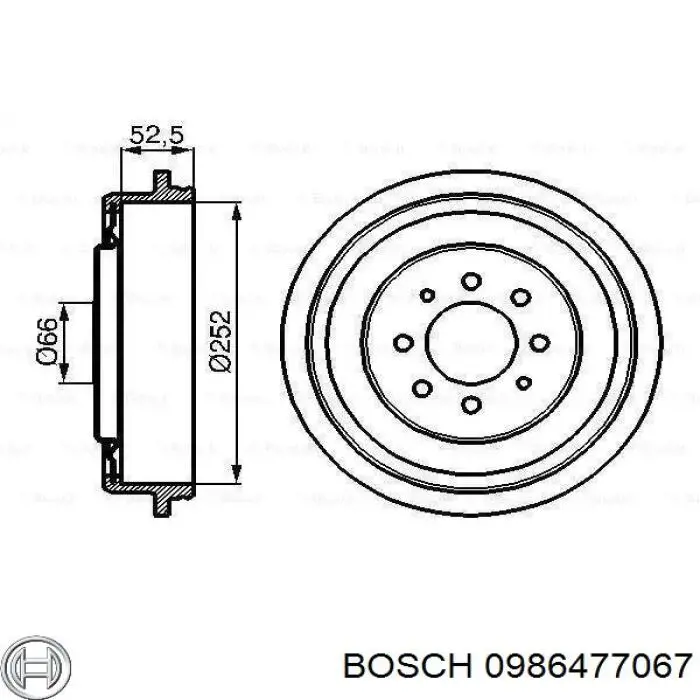 Тормозной барабан 0986477067 Bosch