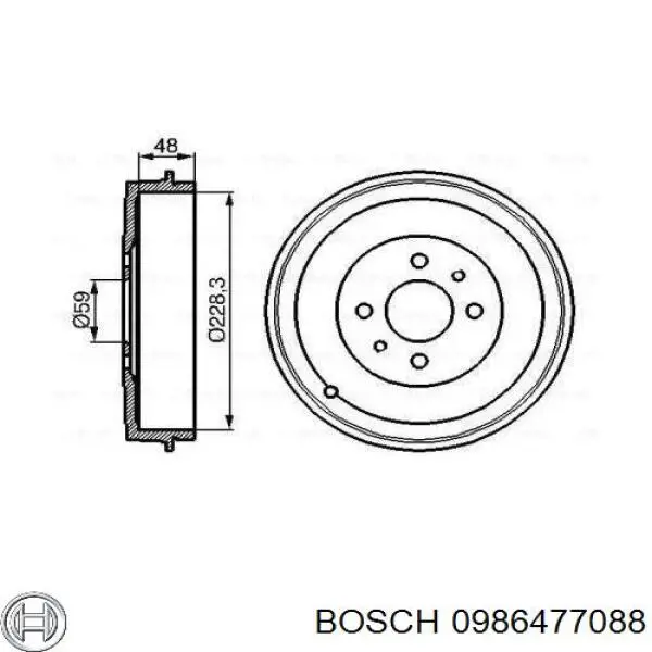 Купить 0986477088 Bosch Тормозной барабан