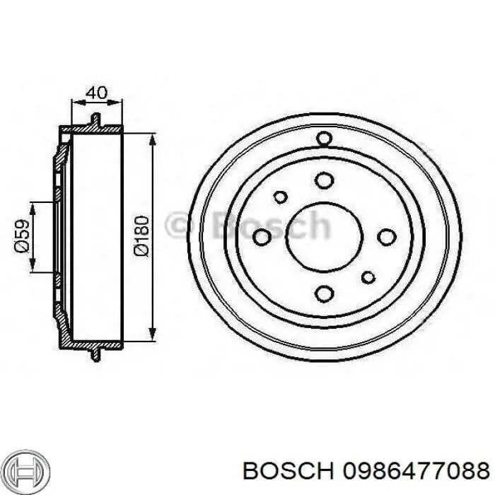 Тормозной барабан 0986477088 Bosch
