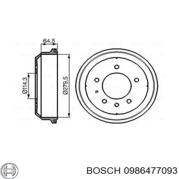 Тормозной барабан 0986477093 Bosch