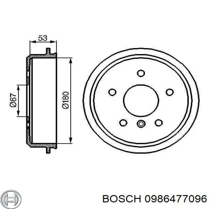 Тормозной барабан 0986477096 Bosch