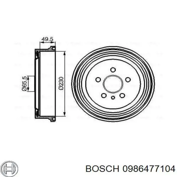 Тормозной барабан 0986477104 Bosch